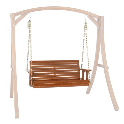 4ft wood porch swing - porch, hanging