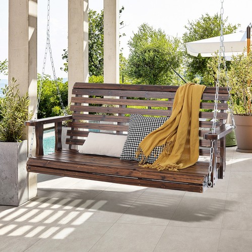 Porch swing bench wooden - porch,