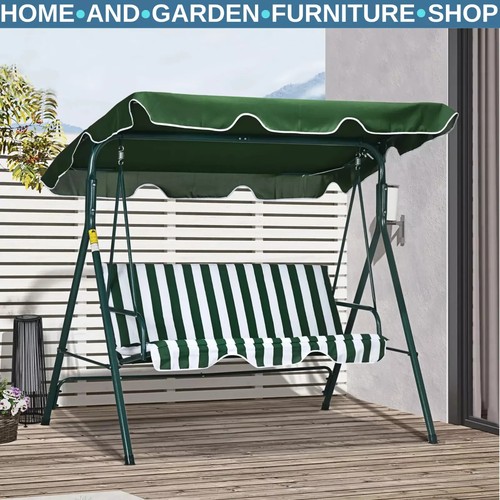 Green seater garden swing - green, 3
