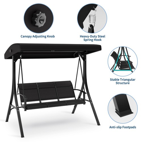 Gravee seat patio - 3-seat, swing