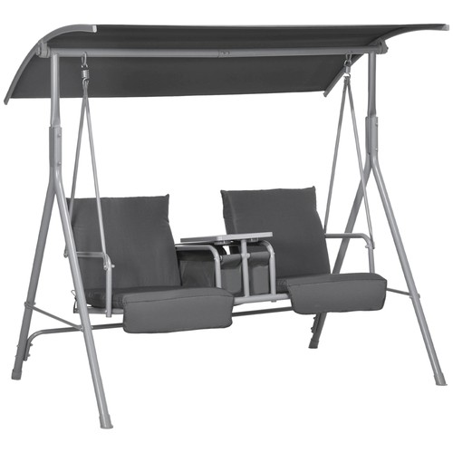 Gray outdoor swing chair - outdoor,